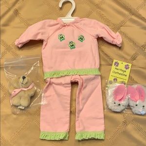 Pajama Set w/ slippers for 18” Doll